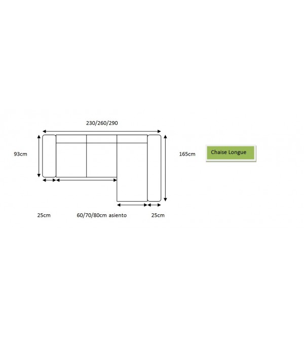 Sofa Chaise Longue Moscú Eléctrico