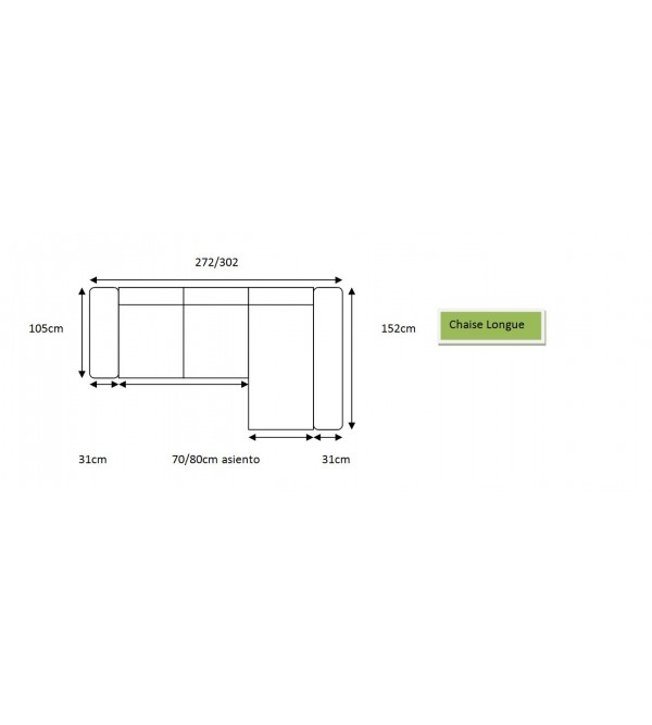 Sofa Chaise Longue Itaca Eléctrico