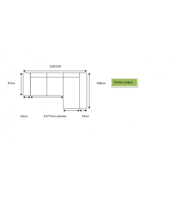 Sofa Chaise Longue Lein Eléctrica