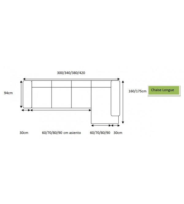 Sofa Chaise Longue Mercurio Eléctrica