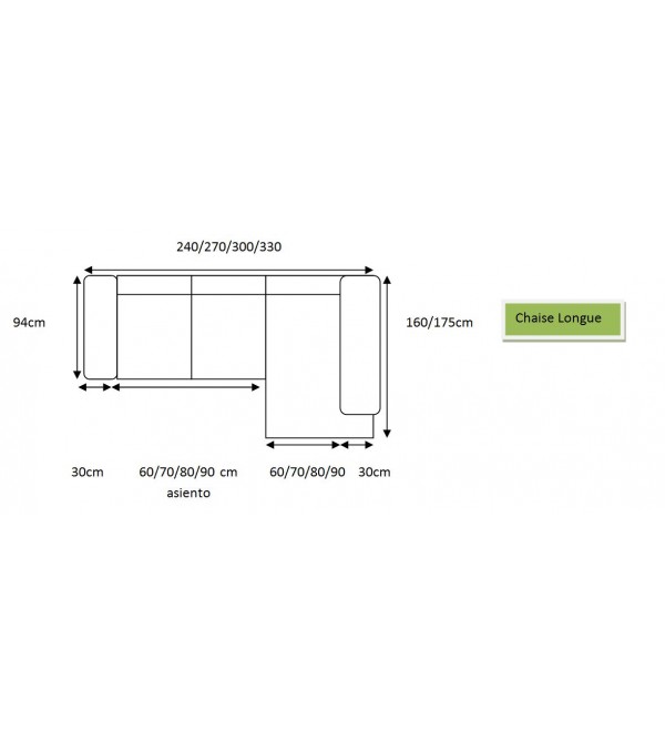 Sofa Chaise Longue Mercurio Eléctrica