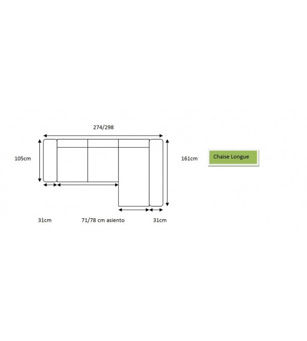 Sofa Chaise Longue Ohian Eléctrica