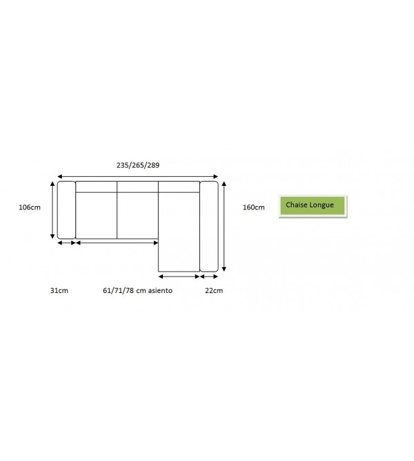 Sofa Chaise Longue Nahia Eléctrica