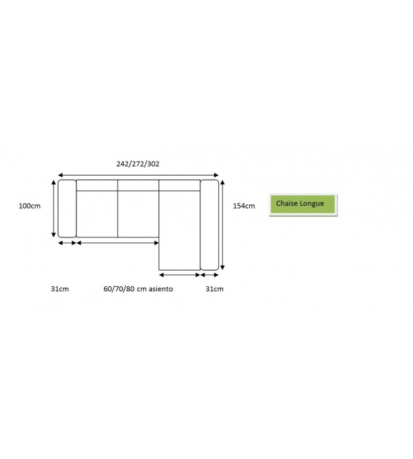 Sofa Chaise Longue Almeria